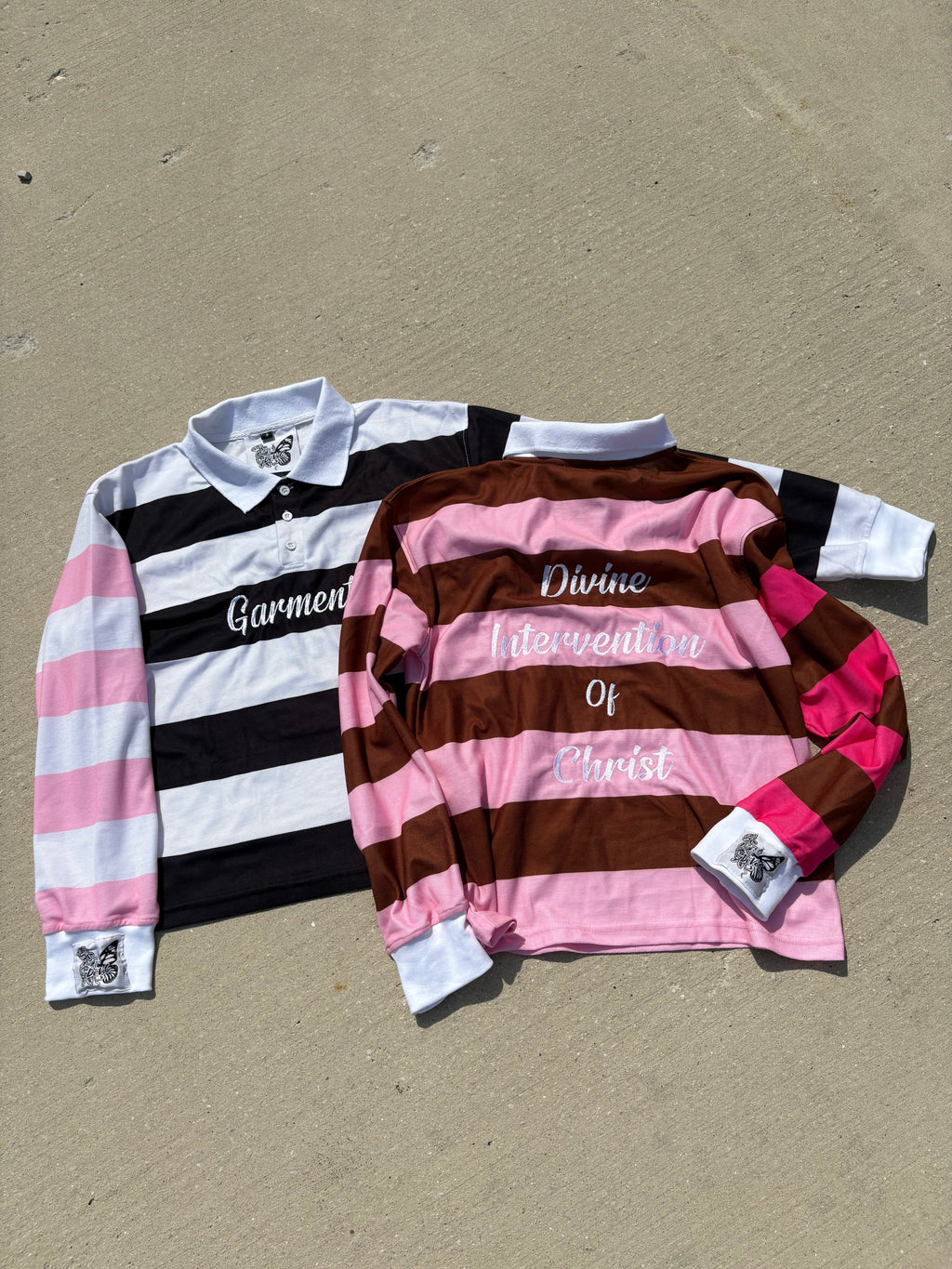 Divine Intervention Striped Polo Tee
