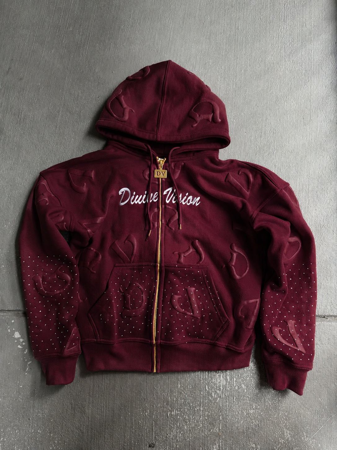 Burgundy DV Letterprint Jacket