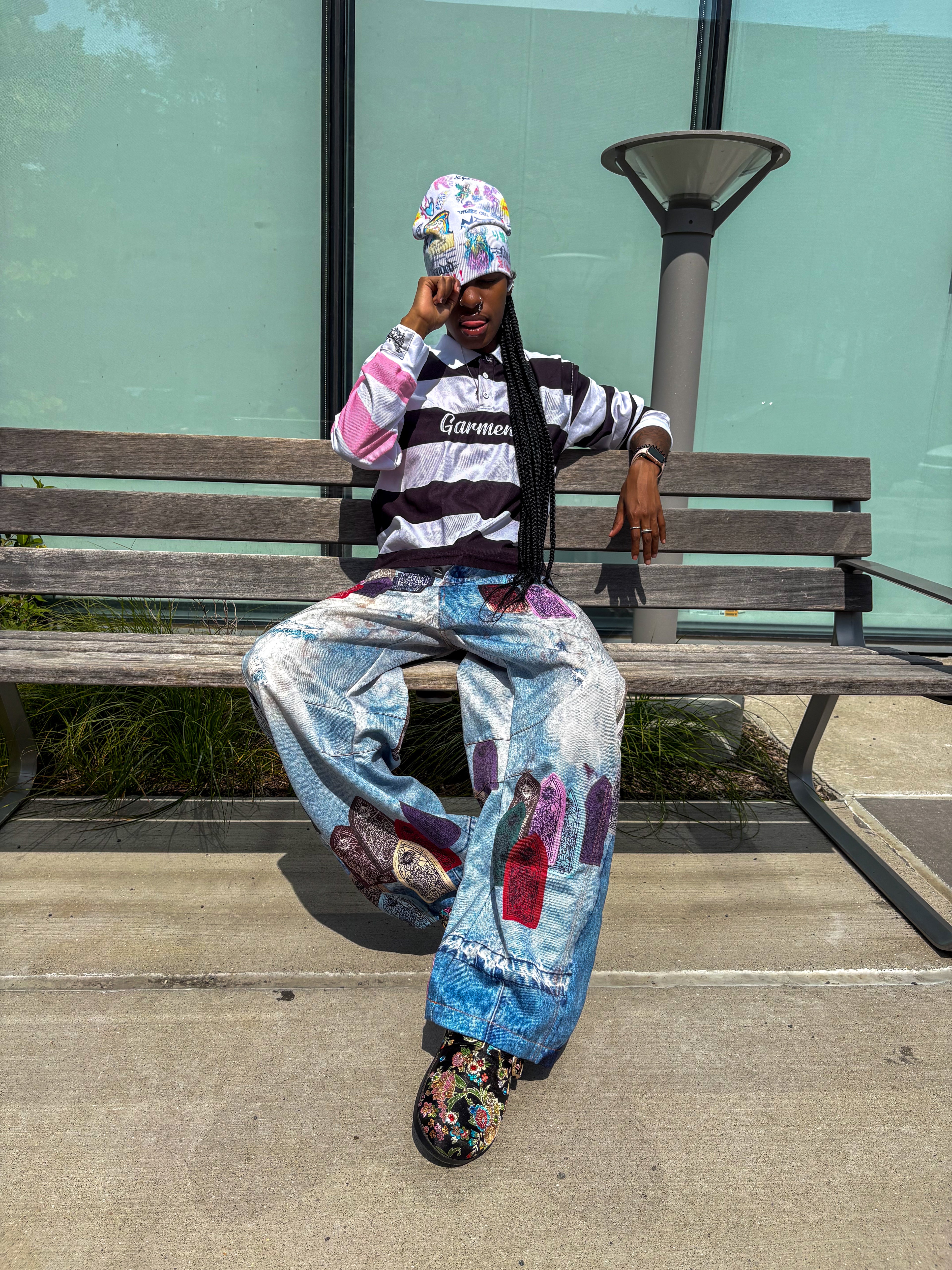 Divine Intervention Striped Polo Tee