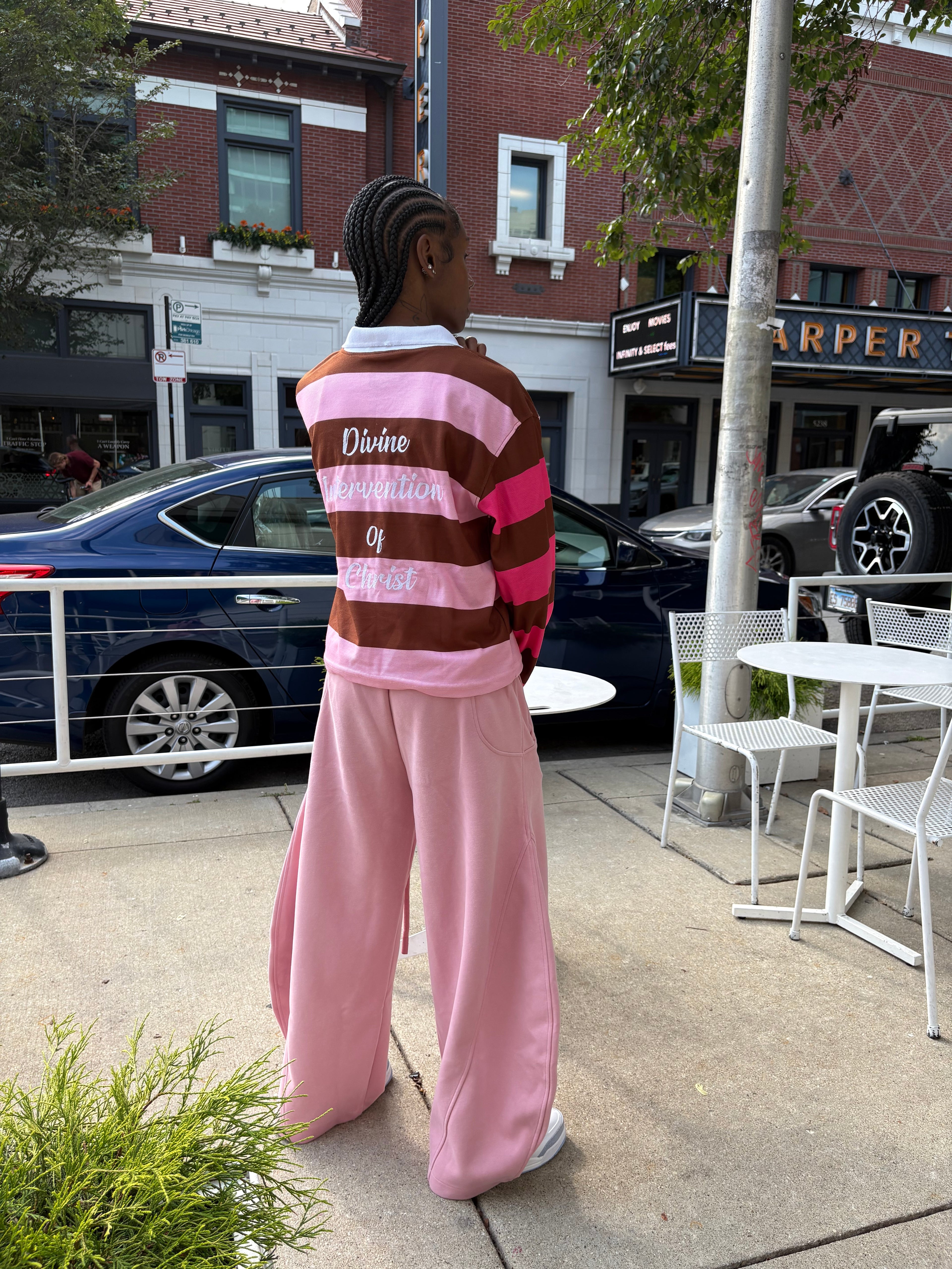 Divine Intervention Striped Polo Tee