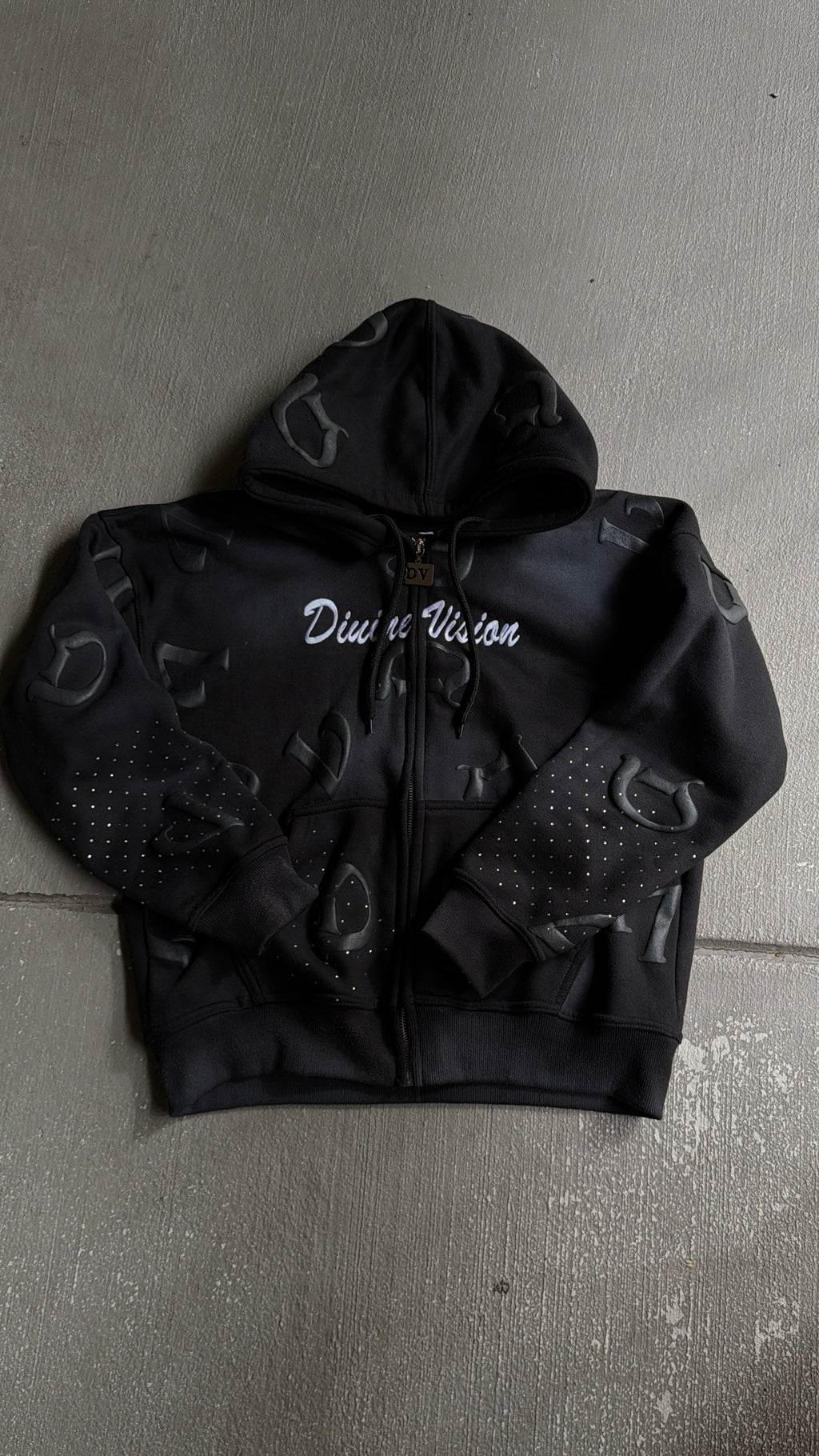 Black “DV” Zip Up