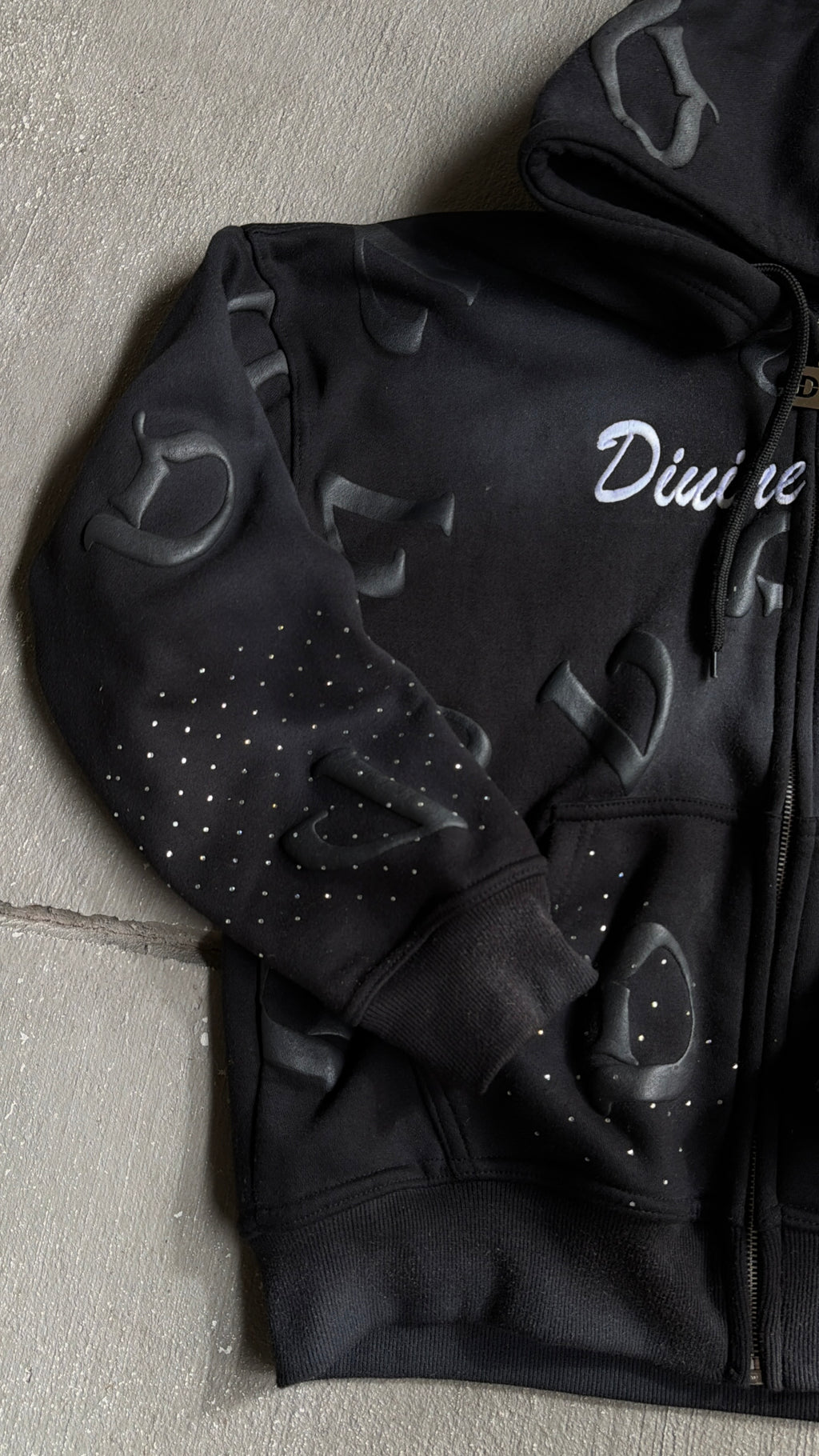 Black “DV” Zip Up