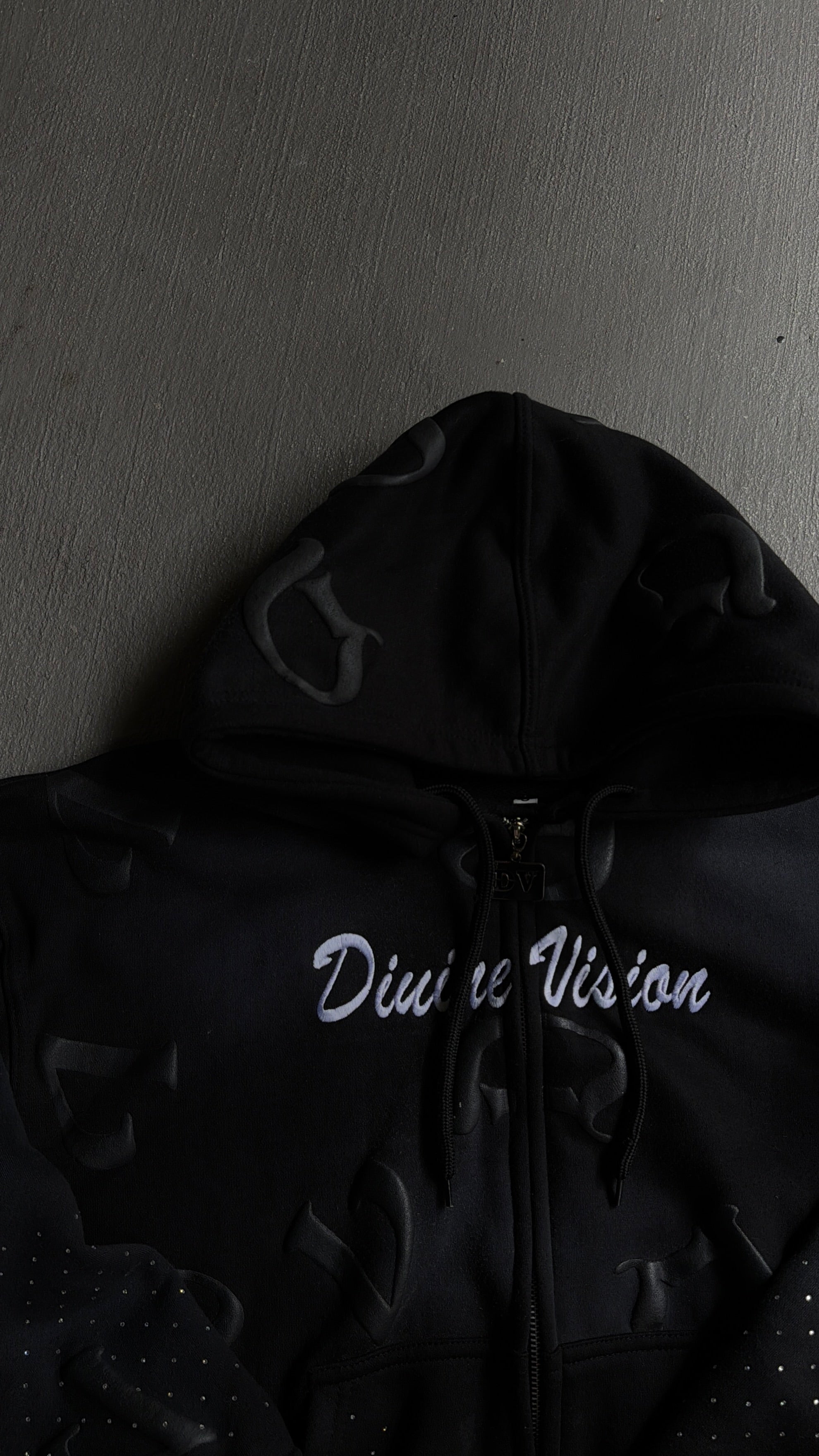 Black “DV” Zip Up