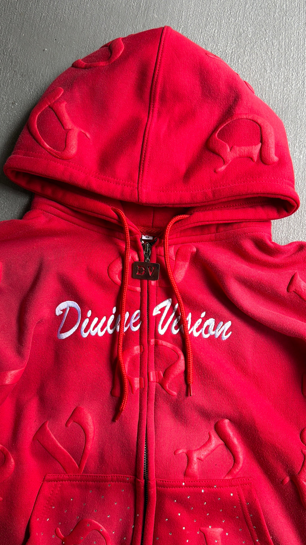 Red “DV” Zip Up