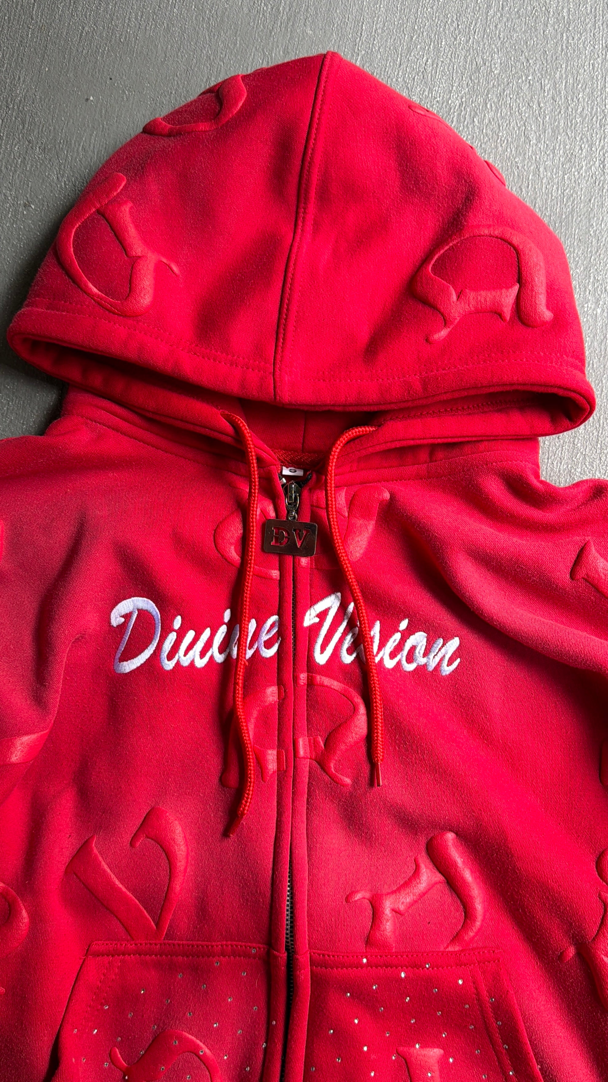 Red “DV” Zip Up