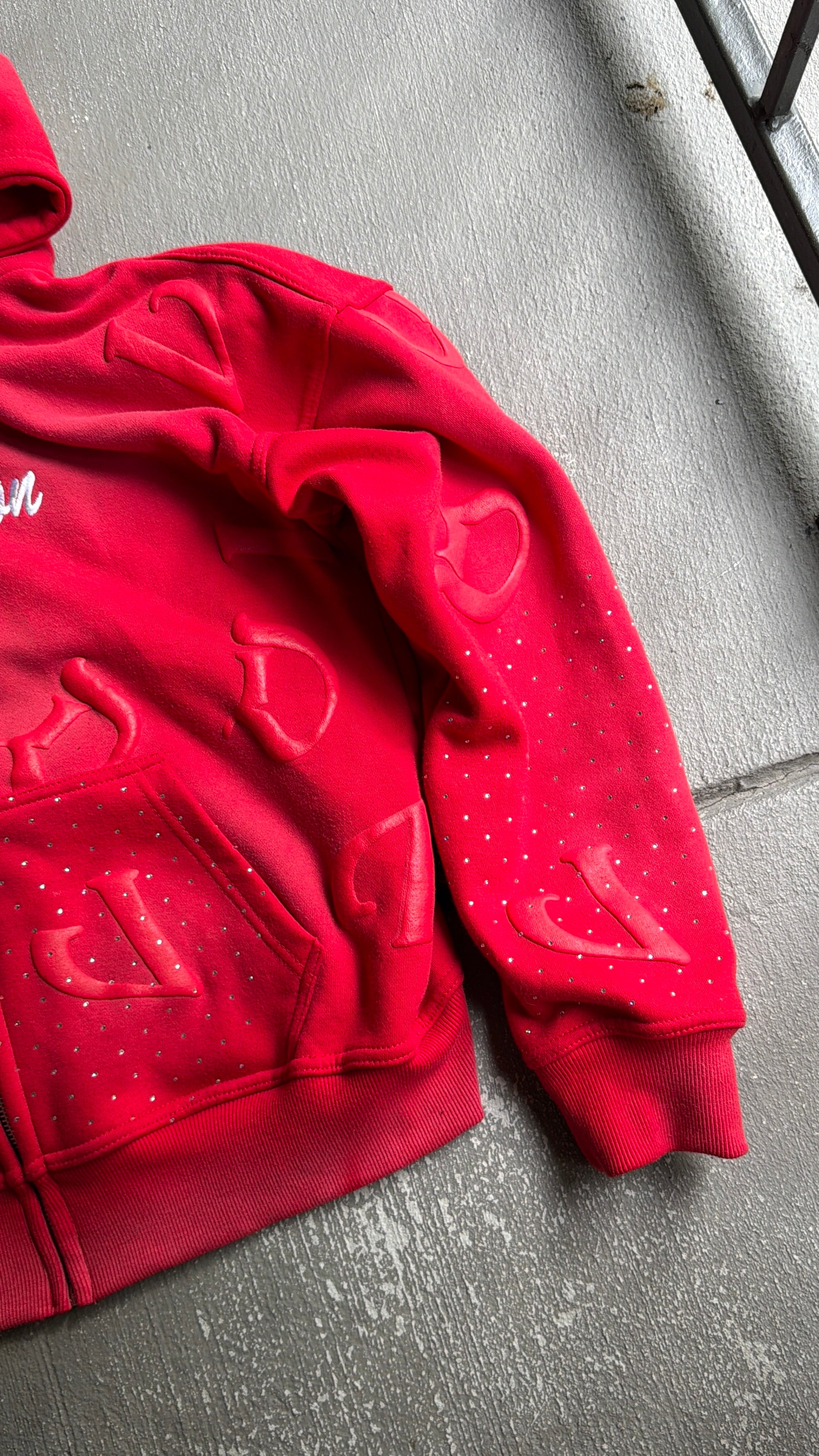Red “DV” Zip Up